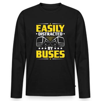 Bus Driver Bus Driver Busman School Bus Driver - Men's Premium Organic Long Sleeve Shirt - black - Front - Nico (187cm)