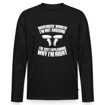 Fachkraft für Lagerlogistik Warehouse Worker Lager - Männer Premium Bio Langarmshirt - Schwarz - Vorne - Nico (187cm)