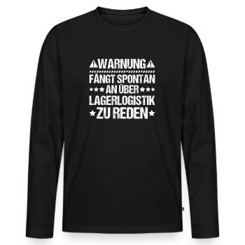 Fachkraft für Lagerlogistik Warehouse Worker Lager - Männer Premium Bio Langarmshirt - Schwarz - Vorne - Nico (187cm)