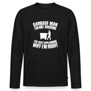 Specialist for recycling and waste management - Men's Premium Organic Long Sleeve Shirt - black - Front - Nico (187cm)