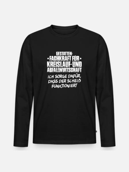 Fachkraft für Kreislauf- und Abfallwirtschaft - Männer Premium Bio Langarmshirt - Schwarz