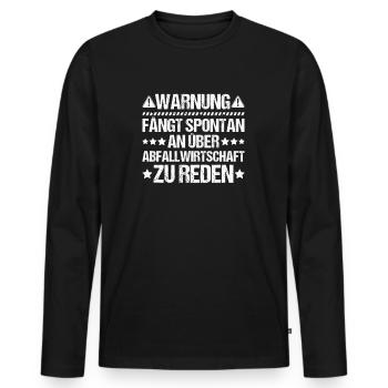 Fachkraft für Kreislauf- und Abfallwirtschaft - Männer Premium Bio Langarmshirt - Schwarz - Vorne - Nico (187cm)
