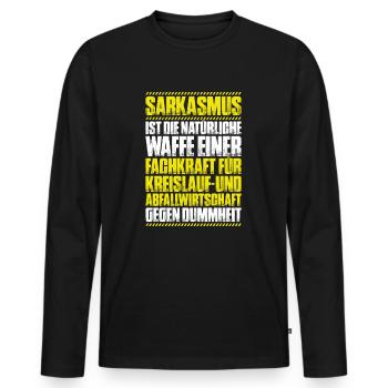 Fachkraft für Kreislauf- und Abfallwirtschaft - Männer Premium Bio Langarmshirt - Schwarz - Vorne - Nico (187cm)