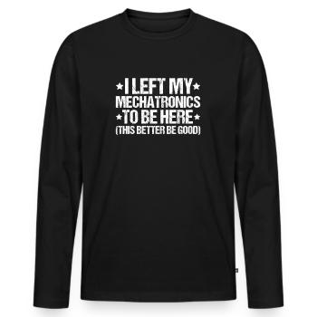 Mechatroniker Mechatronik Ingénieur mécatronique - T-shirt manches longues Premium bio Homme - noir - Devant - Nico (187cm)