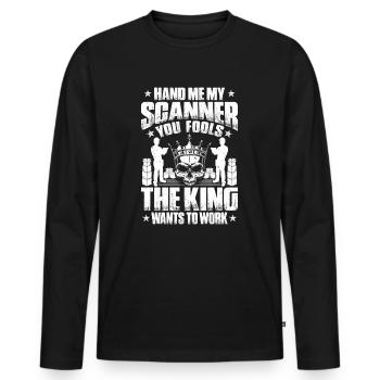 Fachkraft für Lagerlogistik Warehouse Worker Lager - Männer Premium Bio Langarmshirt - Schwarz - Vorne - Nico (187cm)