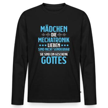 Mechatroniker Mechatronik Mechatronics Engineer - Männer Premium Bio Langarmshirt - Schwarz - Vorne - Nico (187cm)