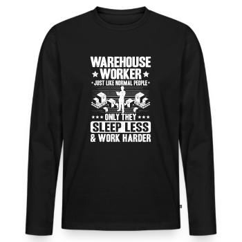 Fachkraft für Lagerlogistik Warehouse Worker Lager - Männer Premium Bio Langarmshirt - Schwarz - Vorne - Nico (187cm)