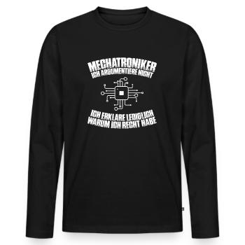 Mechatroniker Mechatronik Mechatronics Engineer - Männer Premium Bio Langarmshirt - Schwarz - Vorne - Nico (187cm)