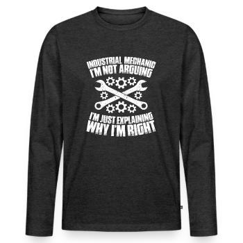 Industriemechaniker Mécanicien industriel - T-shirt manches longues Premium bio Homme - anthracite chiné - Devant - Nico (187cm)