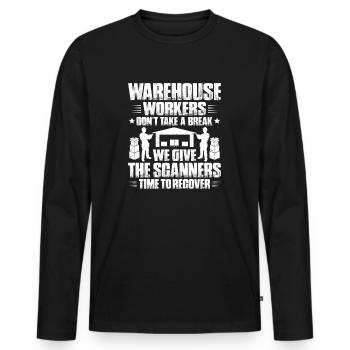 Fachkraft für Lagerlogistik Warehouse Worker Lager - Männer Premium Bio Langarmshirt - Schwarz - Vorne - Nico (187cm)
