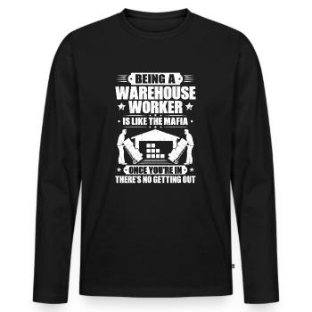 Fachkraft für Lagerlogistik Warehouse Worker Lager - Männer Premium Bio Langarmshirt - Schwarz - Vorne - Nico (187cm)