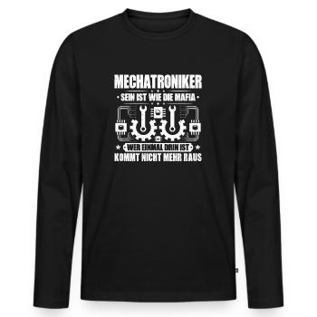 Mechatroniker Mechatronik Mechatronics Engineer - Männer Premium Bio Langarmshirt - Schwarz - Vorne - Nico (187cm)