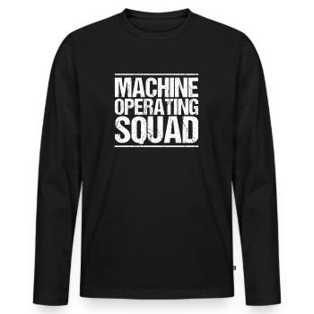 Machine and plant operator Machine operator - Men's Premium Organic Long Sleeve Shirt - black - Front - Nico (187cm)