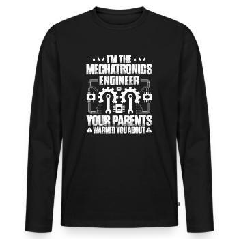 Mechatroniker Mechatronik Ingénieur mécatronique - T-shirt manches longues Premium bio Homme - noir - Devant - Nico (187cm)
