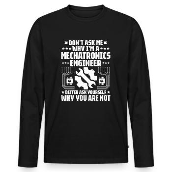 Mechatroniker Mechatronik Mechatronics Engineer - Männer Premium Bio Langarmshirt - Schwarz - Vorne - Nico (187cm)