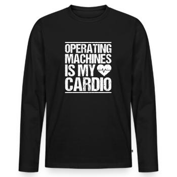 Machine and plant operator Machine operator - Men's Premium Organic Long Sleeve Shirt - black - Front - Nico (187cm)