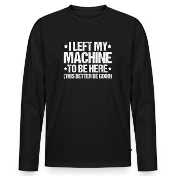 Opérateur de machine et d’installation Opérateur de machine - T-shirt manches longues Premium bio Homme - noir - Devant - Nico (187cm)