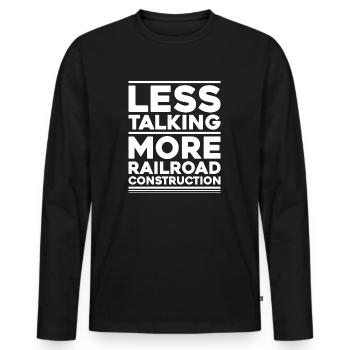 Gleisbauer Schienenarbeiter Gleisbau Track Laborer - T-shirt manches longues Premium bio Homme - noir - Devant - Nico (187cm)