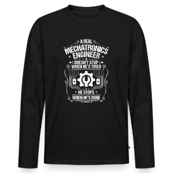 Mechatroniker Mechatronik Mechatronics Engineer - Männer Premium Bio Langarmshirt - Schwarz - Vorne - Nico (187cm)