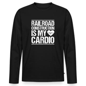 Gleisbauer Schienenarbeiter Gleisbau Track Laborer - T-shirt manches longues Premium bio Homme - noir - Devant - Nico (187cm)