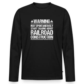 Gleisbauer Schienenarbeiter Gleisbau Track Laborer - T-shirt manches longues Premium bio Homme - noir - Devant - Nico (187cm)
