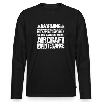 Fluggerätmechaniker Aircraft Mechanic - Männer Premium Bio Langarmshirt - Schwarz - Vorne - Nico (187cm)