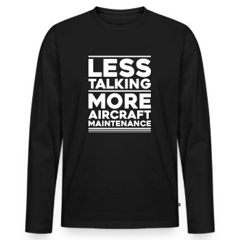 Fluggerätmechaniker Aircraft Mechanic - Männer Premium Bio Langarmshirt - Schwarz - Vorne - Nico (187cm)