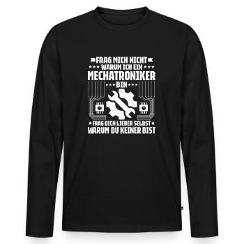 Mechatroniker Mechatronik Mechatronics Engineer - Männer Premium Bio Langarmshirt - Schwarz - Vorne - Nico (187cm)