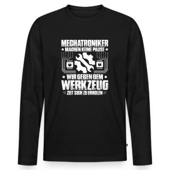 Mechatroniker Mechatronik Mechatronics Engineer - Männer Premium Bio Langarmshirt - Schwarz - Vorne - Nico (187cm)