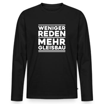 Gleisbauer Schienenarbeiter Gleisbau Track Laborer - Männer Premium Bio Langarmshirt - Schwarz - Vorne - Nico (187cm)