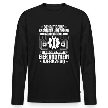Mechatroniker Mechatronik Mechatronics Engineer - Männer Premium Bio Langarmshirt - Schwarz - Vorne - Nico (187cm)