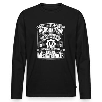 Mechatroniker Mechatronik Mechatronics Engineer - Männer Premium Bio Langarmshirt - Schwarz - Vorne - Nico (187cm)