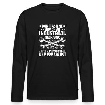 Industriemechaniker Mécanicien Industriel - T-shirt manches longues Premium bio Homme - noir - Devant - Nico (187cm)