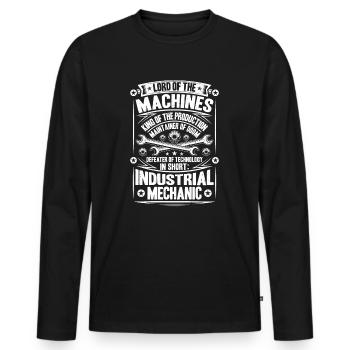 Industriemechaniker Industrial Mechanic - Männer Premium Bio Langarmshirt - Schwarz - Vorne - Nico (187cm)