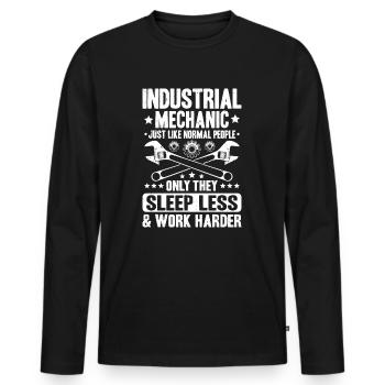 Industriemechaniker Mécanicien Industriel - T-shirt manches longues Premium bio Homme - noir - Devant - Nico (187cm)