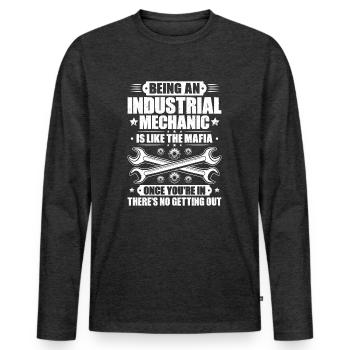 Industriemechaniker Mécanicien Industriel - T-shirt manches longues Premium bio Homme - anthracite chiné - Devant - Nico (187cm)