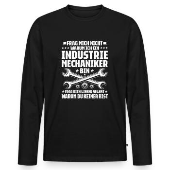 Industriemechaniker Mécanicien Industriel - T-shirt manches longues Premium bio Homme - noir - Devant - Nico (187cm)