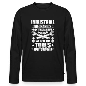 Industriemechaniker Mécanicien Industriel - T-shirt manches longues Premium bio Homme - noir - Devant - Nico (187cm)