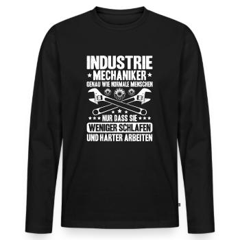 Industriemechaniker Mécanicien Industriel - T-shirt manches longues Premium bio Homme - noir - Devant - Nico (187cm)