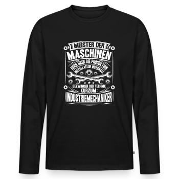 Industriemechaniker Mécanicien Industriel - T-shirt manches longues Premium bio Homme - noir - Devant - Nico (187cm)