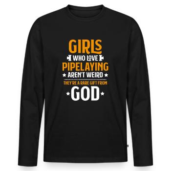 Constructeur de pipelines Construction de pipelines Pipelayer - T-shirt manches longues Premium bio Homme - noir - Devant - Nico (187cm)