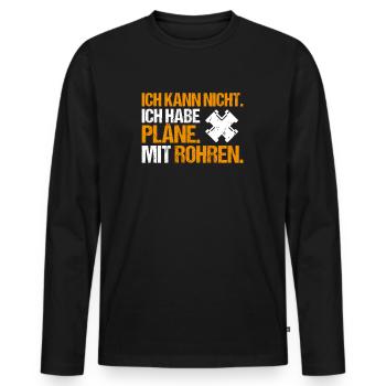 Rohrleitungsbauer Rohrleitungsbau Pipelayer - Männer Premium Bio Langarmshirt - Schwarz - Vorne - Nico (187cm)