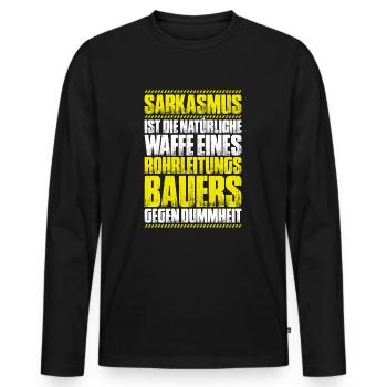 Rohrleitungsbauer Rohrleitungsbau Pipelayer - Männer Premium Bio Langarmshirt - Schwarz - Vorne - Nico (187cm)