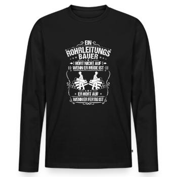 Rohrleitungsbauer Rohrleitungsbau Pipelayer - Männer Premium Bio Langarmshirt - Schwarz - Vorne - Nico (187cm)