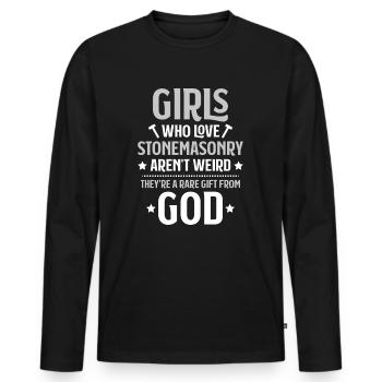 Steinmetz Steinbildhauer Stonemason Stone Mason - Men's Premium Organic Long Sleeve Shirt - black - Front - Nico (187cm)