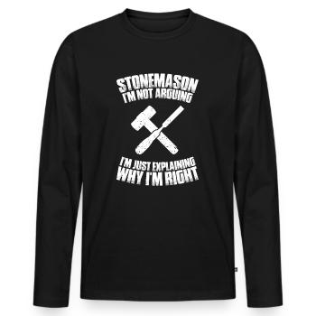 Steinmetz Steinbildhauer Stonemason Stone Mason - Men's Premium Organic Long Sleeve Shirt - black - Front - Nico (187cm)