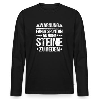Steinmetz Steinbildhauer Stonemason Stone Mason - Männer Premium Bio Langarmshirt - Schwarz - Vorne - Nico (187cm)