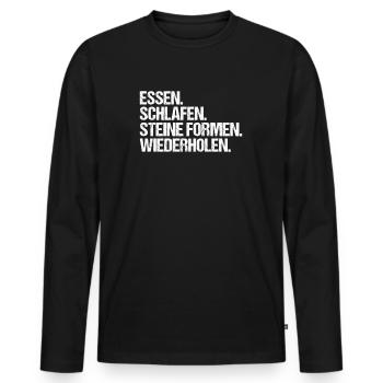 Steinmetz Steinbildhauer Stonemason Stone Mason - Männer Premium Bio Langarmshirt - Schwarz - Vorne - Nico (187cm)