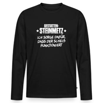 Steinmetz Steinbildhauer Stonemason Stone Mason - Männer Premium Bio Langarmshirt - Schwarz - Vorne - Nico (187cm)