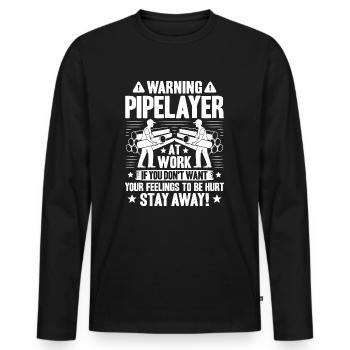 Constructeur de pipelines Construction de pipelines Pipelayer - T-shirt manches longues Premium bio Homme - noir - Devant - Nico (187cm)